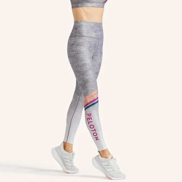 Peloton Womens Gray Roller Rink High Waisted Elastic Pull On Legging Size Medium - Picture 1 of 3
